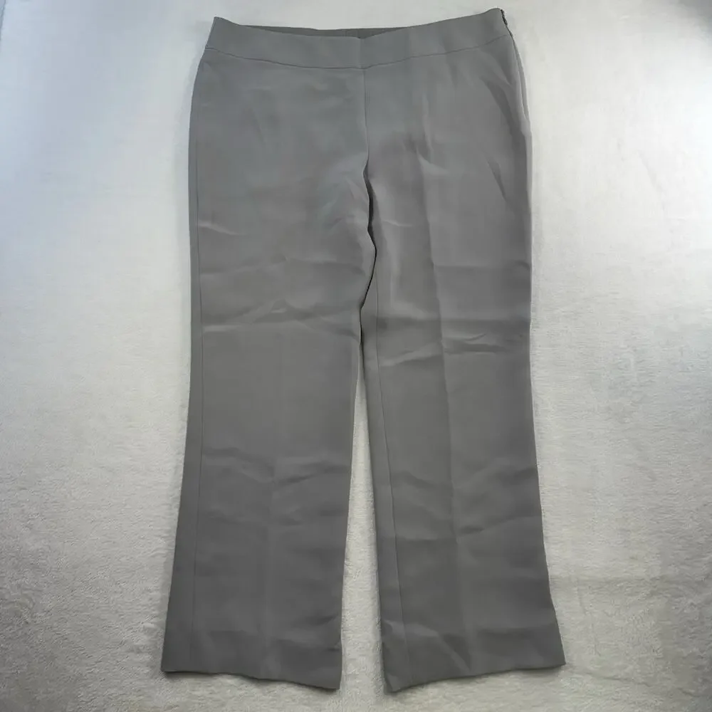 Giorgio Armani Sz 10 Silk Wide Leg Pants Gray Italian‎ Satin ALTERED Designer